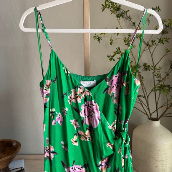 Sage The Label The Greener Side Floral Midi Dress NWT S - Picture 4 of 8